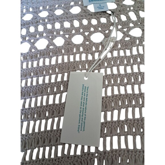 NWT Sundance Cardigan Women's Small Crochet Fosette Open Knit Sand Neutral Beach - Picture 13 of 16